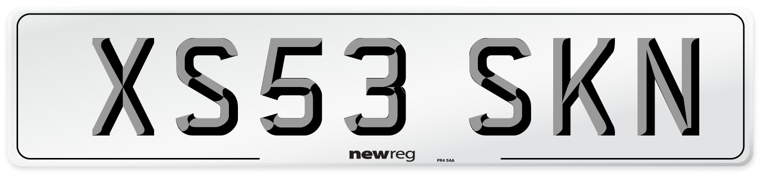 XS53 SKN Number Plate from New Reg